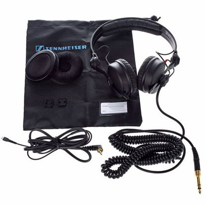 Sennheiser HD 25 Plus Closed Back On Ear Studio Headphones Flip Away Earcup Detachable Cables with Pouch Bag (HD25PLUS)