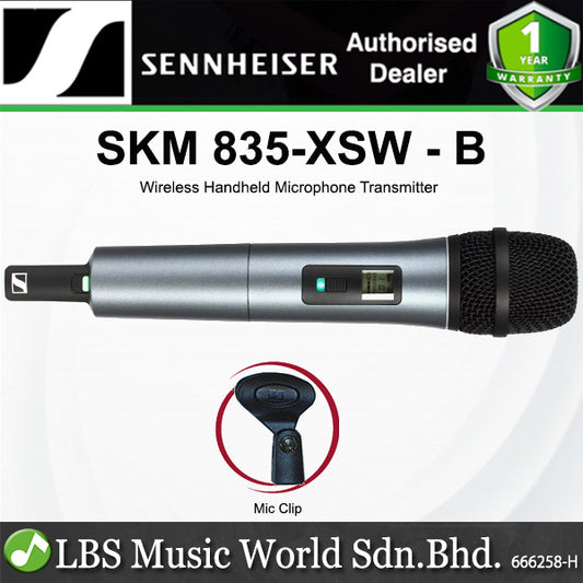 Sennheiser SKM 835-XSW Cardioid Dynamic Wireless Handheld Microphone Transmitter with e835 Mic Capsule (SKM835XSW)