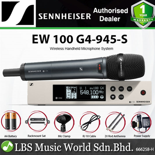 Sennheiser EW 100 G4-945-S Wireless Handheld Microphone System with Hardcase and Mic Stand (EW100G4945S)