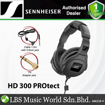 Sennheiser HD 300 PROtect Closed Back ActiveGard Volume Limited Monitor Headphones (HD300PROtect)