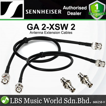 Sennheiser GA 2-XSW 2 Front Antenna Extension Cables Mount Kit with BNC Bulkhead for EM-XSW Receiver (Pair)
