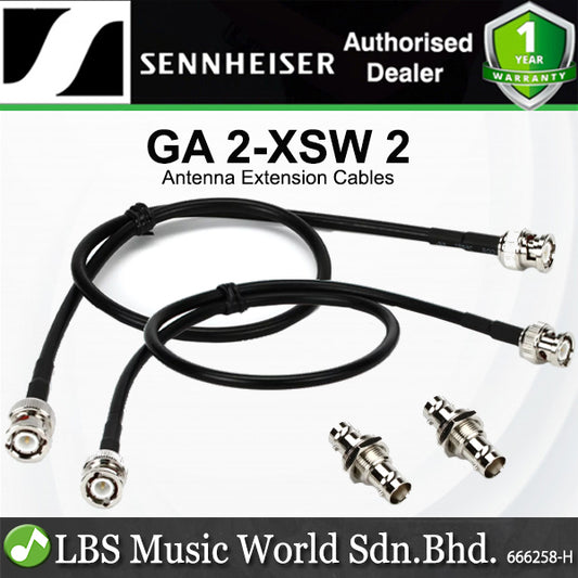 Sennheiser GA 2-XSW 2 Front Antenna Extension Cables Mount Kit with BNC Bulkhead for EM-XSW Receiver (Pair)