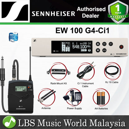 Sennheiser EW 100 G4-Ci1 Wireless System for Guitar and Bass with Instrument Cable and Accesories (EW100G4Ci1)