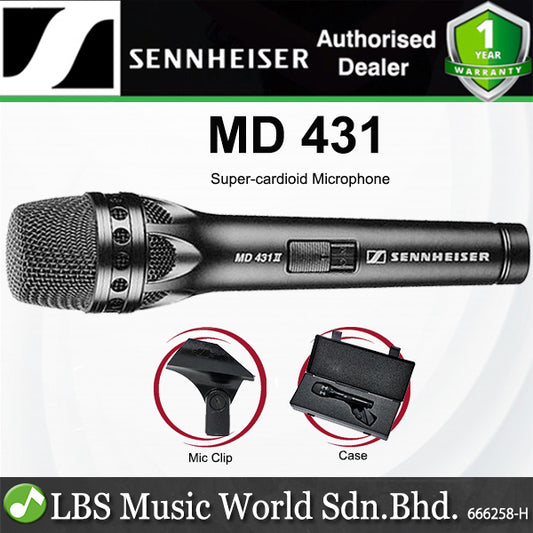 Sennheiser MD 431 Dynamic Vocal Microphone Supercardioid and Hum Compensating Coil Mic (MD431)