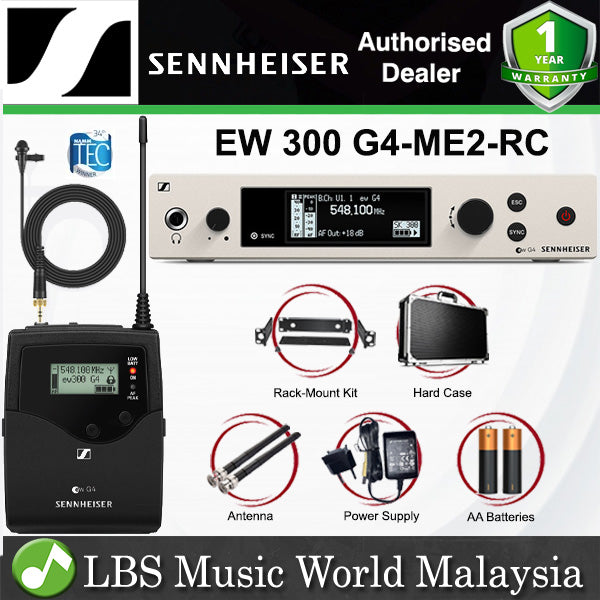 Sennheiser EW 300 G4-ME2-RC Wireless Lavalier Microphone System with Me 2 Clip On Mic and Hardcase (EW300ME2RC)