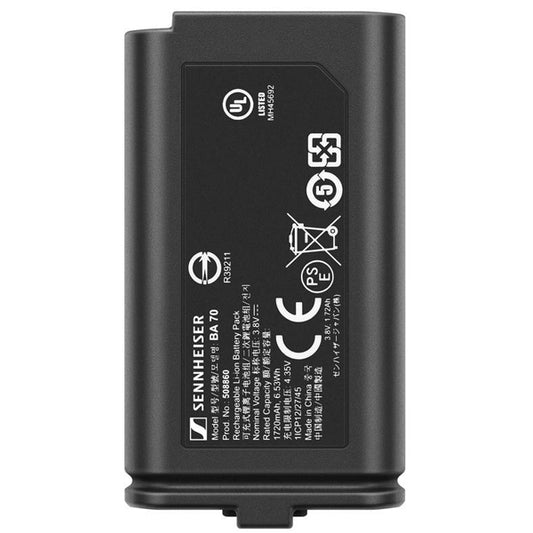 Sennheiser BA 70 Rechargeable Lithium-ion Battery Pack for EW-D Wireless (BA70)