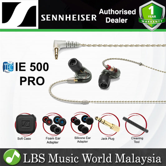 Sennheiser IE 500 PRO Monitor In Ear Earphones SYS 7 Dynamic Transducer and Detachable Clear Twisted Cable with Soft Case (IE500PR0)