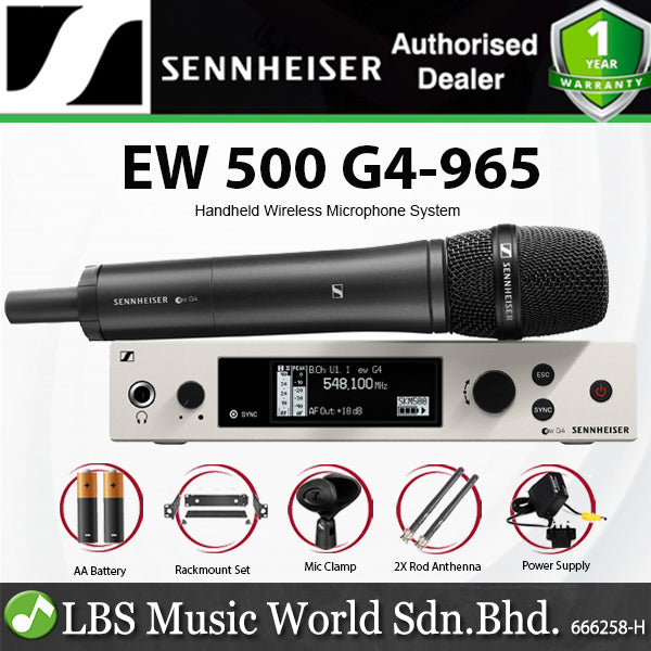 Sennheiser EW 500 G4-965 Wireless Handheld Microphone System with Hardcase and Mic Stand (EW500G4965)