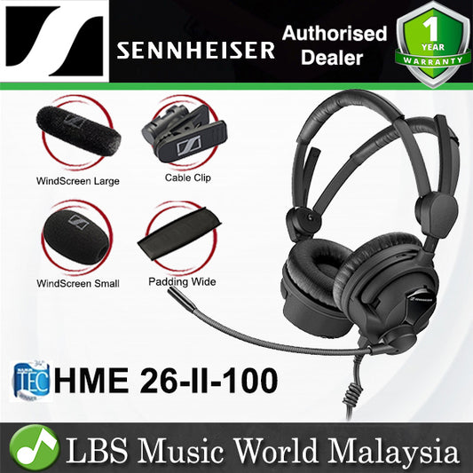 Sennheiser HME 26-II-100 100 Ohms Professional Broadcast Headset Mic Condenser Microphone without Cable (HME26II100)