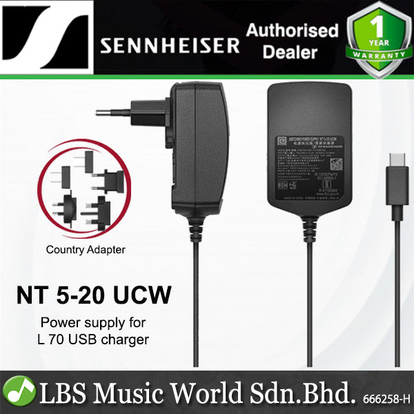Sennheiser NT 5-20 UCW Universal Power supply for L 70 USB Battery Charger (NT520UCW)