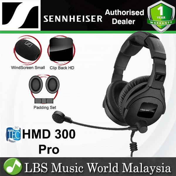 Sennheiser HMD 300 Pro Broadcast Headset Dynamic Mic Hyper Cardioid Microphone ActiveGard (HMD300Pro)