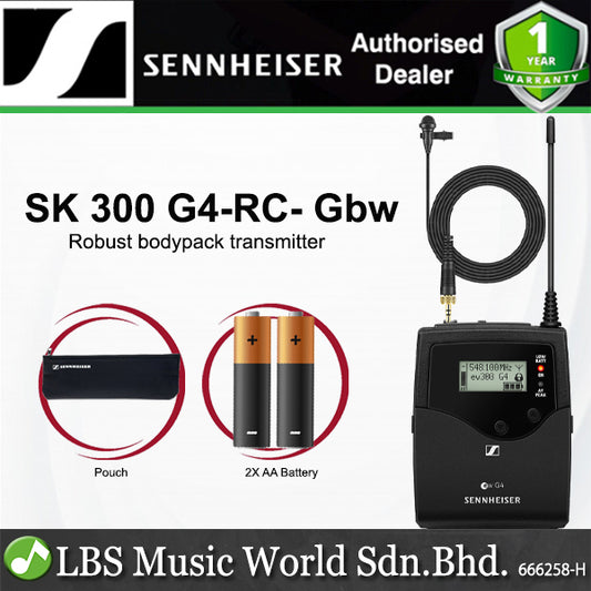 Sennheiser SK 300 G4-RC Pro Audio Wireless Bodypack Transmitter (SK300 G4RC SK300G4RC)