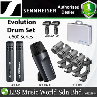 Sennheiser e600 Series Evolution Drum Microphone Set Complete Drum Miking Solution with Mic