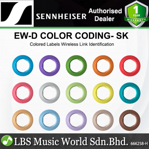 Sennheiser EW-D Color Coding Labels Wireless Link Identification for Evolution Wireless Digital Receivers and Transmitters