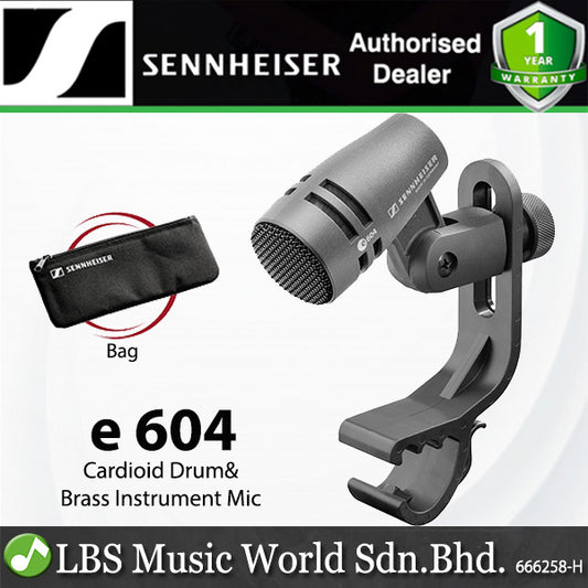 Sennheiser e 604 Cardioid Dynamic Mic Drum for Toms Microphone with Bag (e604)