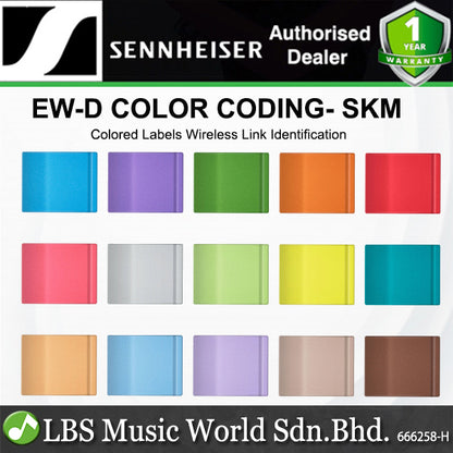Sennheiser EW-D Color Coding Labels Wireless Link Identification for Evolution Wireless Digital Receivers and Transmitters