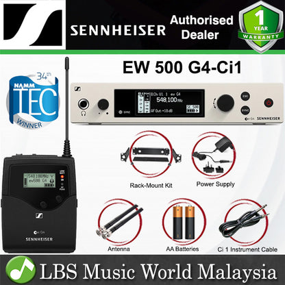 Sennheiser EW 500 G4-Ci1 Wireless Microphones Solution Guitar System with Instrument Cable For Film, Documentary or Interview (EW500G4CI1)