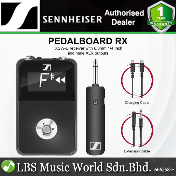 Sennheiser XSW-D Pedalboard RX Digital Wireless Receiver with with 6.3mm and male XLR outputs