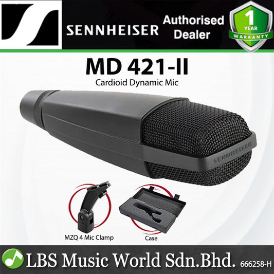 Sennheiser MD 421-II Cardioid Dynamic Microphone High SPL Capacity Mic (MD421II)