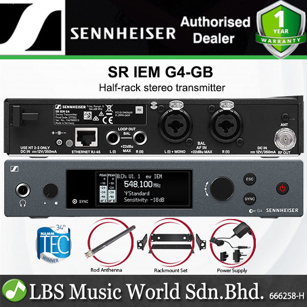Sennheiser SR IEM G4 Wireless In Ear Monitor Transmitter System