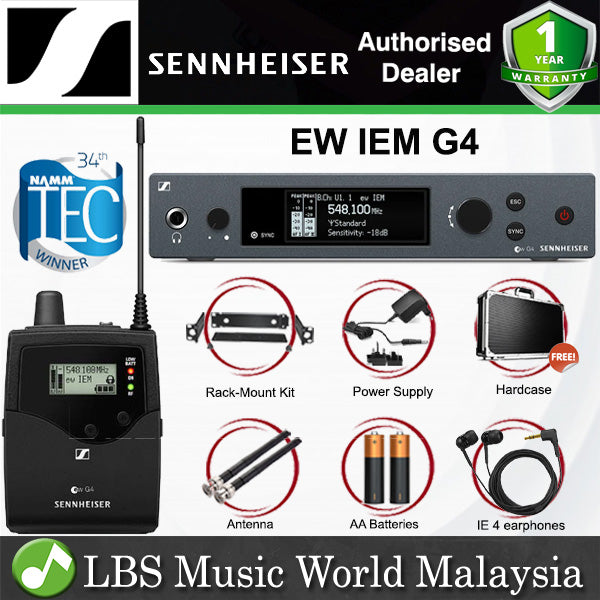Sennheiser EW IEM G4 Wireless In Ear Monitoring System for Profesional Live Sound Application with Hardcase