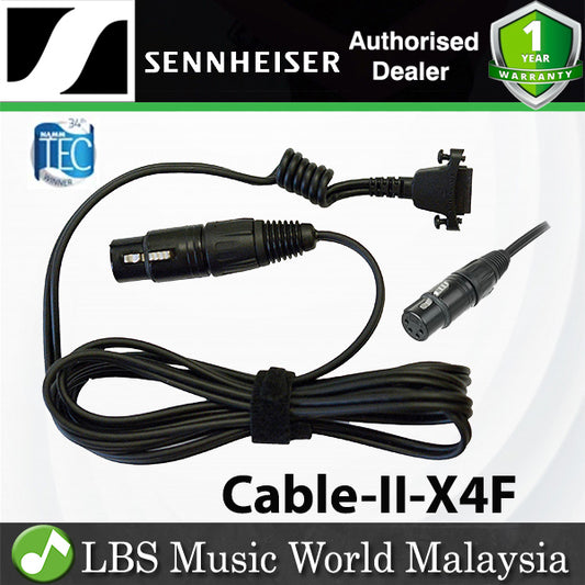 Sennheiser Cable-II-X4F Straight Kevlar Copper Cable with XLR 4 Female Connector for HMD Headsets
