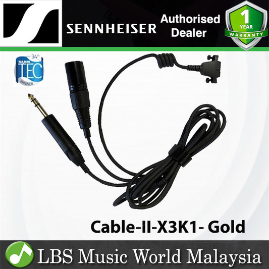 Sennheiser Cable-II-X3K1 Straight Copper Cable XLR 3 Connector with Stereo Jack for HMD and HME Headsets - Gold