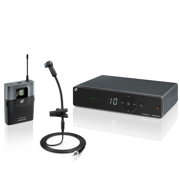 Sennheiser XSW 1-908 Wireless Instrument Microphone System with e908 Gooseneck Mic, SK-XSW Bodypack Transmitter and EM-XSW 1 Receiver (XSW1908)