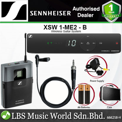 Sennheiser XSW 1-ME2 Wireless Lavalier Microphone System with ME2 Lavalier Mic, SK-XSW Bodypack Transmitter and EM-XSW 1 Receiver (XSW1ME2)