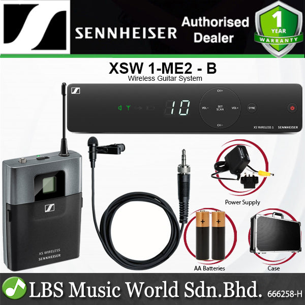 Sennheiser XSW 1-ME2 Wireless Lavalier Microphone System with ME2 Lavalier Mic, SK-XSW Bodypack Transmitter and EM-XSW 1 Receiver (XSW1ME2)