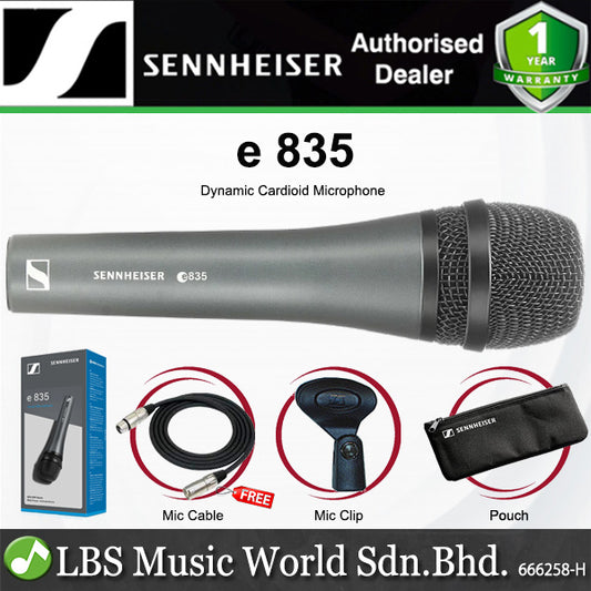 Sennheiser E 835 Cardioid Dynamic Handled Live Vocal Microphone with Switch (E835 E835S)