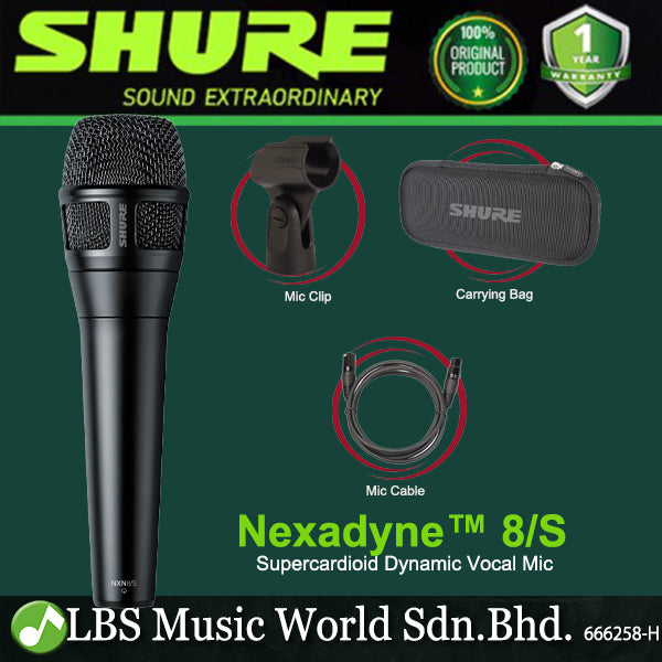 Shure Nexadyne™ 8/S Supercardioid Handheld Mic Dynamic Vocal