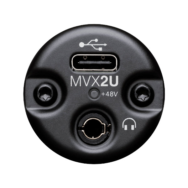 Shure MVX2U XLR to USB Digital Audio Interface Streaming Adapter with Headphone Output