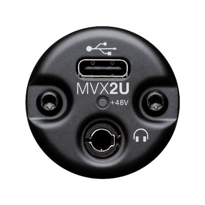 Shure MVX2U XLR to USB Digital Audio Interface Streaming Adapter with Headphone Output