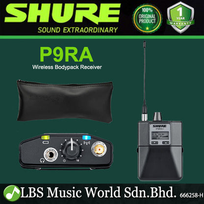 Shure P9RA+ Stereo Wireless Bodypack Receiver for PSM900 Personal Monitor System