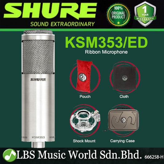 Shure KSM353/ED Premier Bi Directional Ribbon Microphone Dual Voice Mic