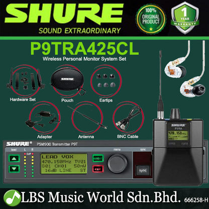 Shure P9TRA425CL Rechargeable Wireless In Ear Personal Monitor System with SE425 Earphone