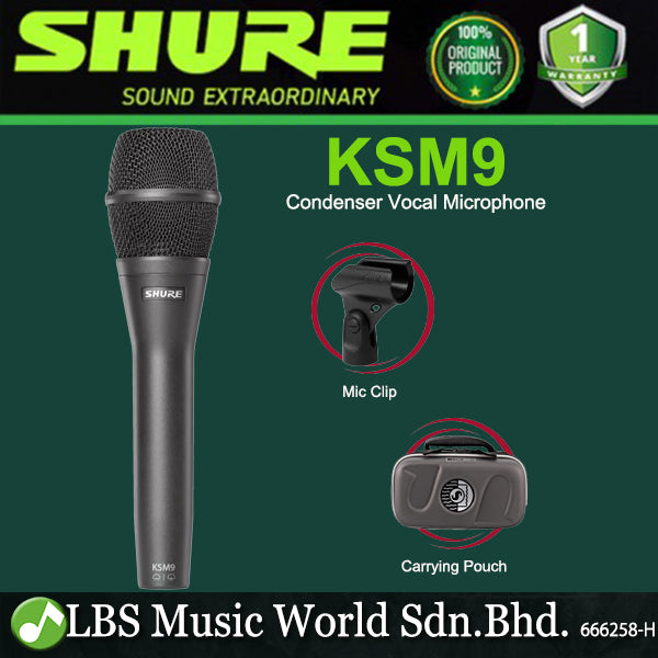 Shure KSM9 Dual Pattern Handheld Mic Condenser Vocal Microphone - Charcoal Grey