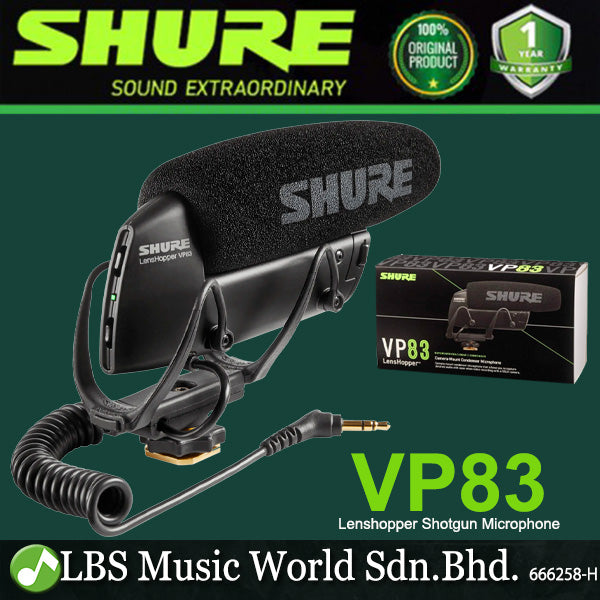 Shure VP83 Lenshopper DSLR Shotgun Microphone Camera Mount Mic