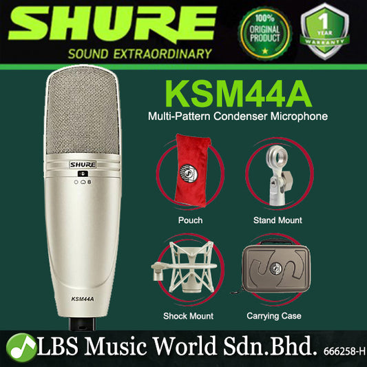 Shure KSM44A Multi Pattern Large Dual Mic Diaphragm Side Address Condenser Microphone