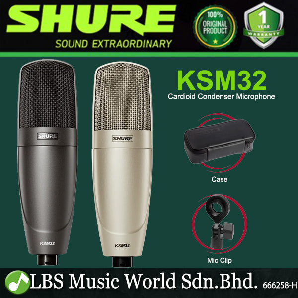 Shure KSM32 Side Address Mic Large Diaghragm Cardioid Condenser Microphone