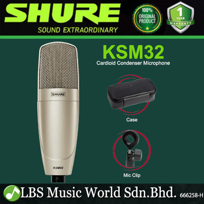 Shure KSM32 Side Address Mic Large Diaghragm Cardioid Condenser Microphone