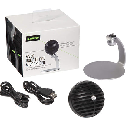 Shure MV5C Cardioid Condenser Microphone for Mac and Windows with Desk Mount Mic Stand (MV5 C)