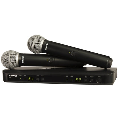Shure BLX288/PG58 Wireless Dual Vocal System with two PG58 Handheld Microphone Transmitters (BLX288 PG58)
