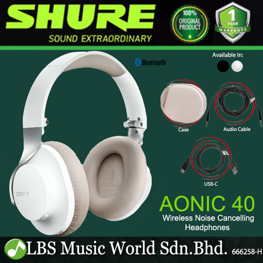 Shure AONIC 40 Over Ear Wireless Noise Cancelling Headphones with Bluetooth and Case