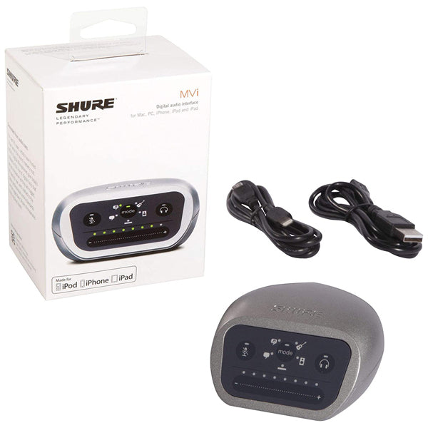 Shure MVi Digital Audio Interface with Headphone Monitoring and Phantom Power