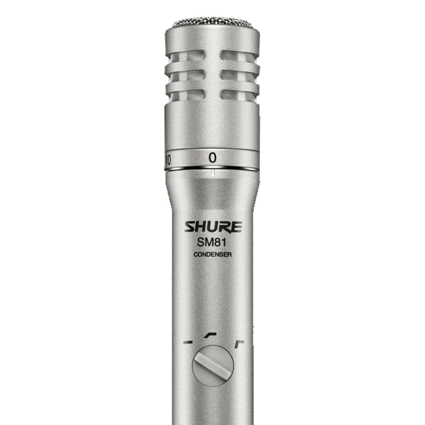Shure SM81 Small Diaphragm Cardioid Condenser Microphone with Lockable Pad with Mic Foam and Pouch
