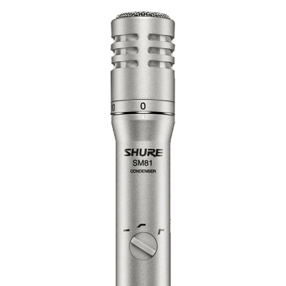 Shure SM81 Small Diaphragm Cardioid Condenser Microphone with Lockable Pad with Mic Foam and Pouch