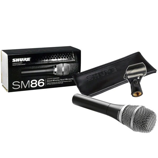 Shure SM86 Cardioid Condenser Handheld Vocal Microphone with Built in 3 Point Mic Shock Mount