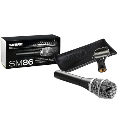 Shure SM86 Cardioid Condenser Handheld Vocal Microphone with Built in 3 Point Mic Shock Mount